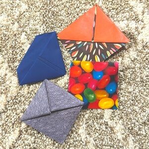 Set of 4 bookmarks - folded paper origami art